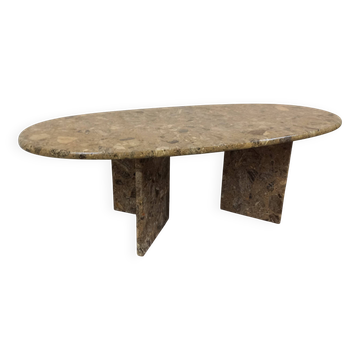 Table basse vintage en pierre reconstituée