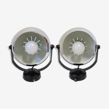 Altalite, adjustable chrome chrome spotlights couple, 70s