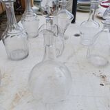 Set of 18 glass and crystal carafes