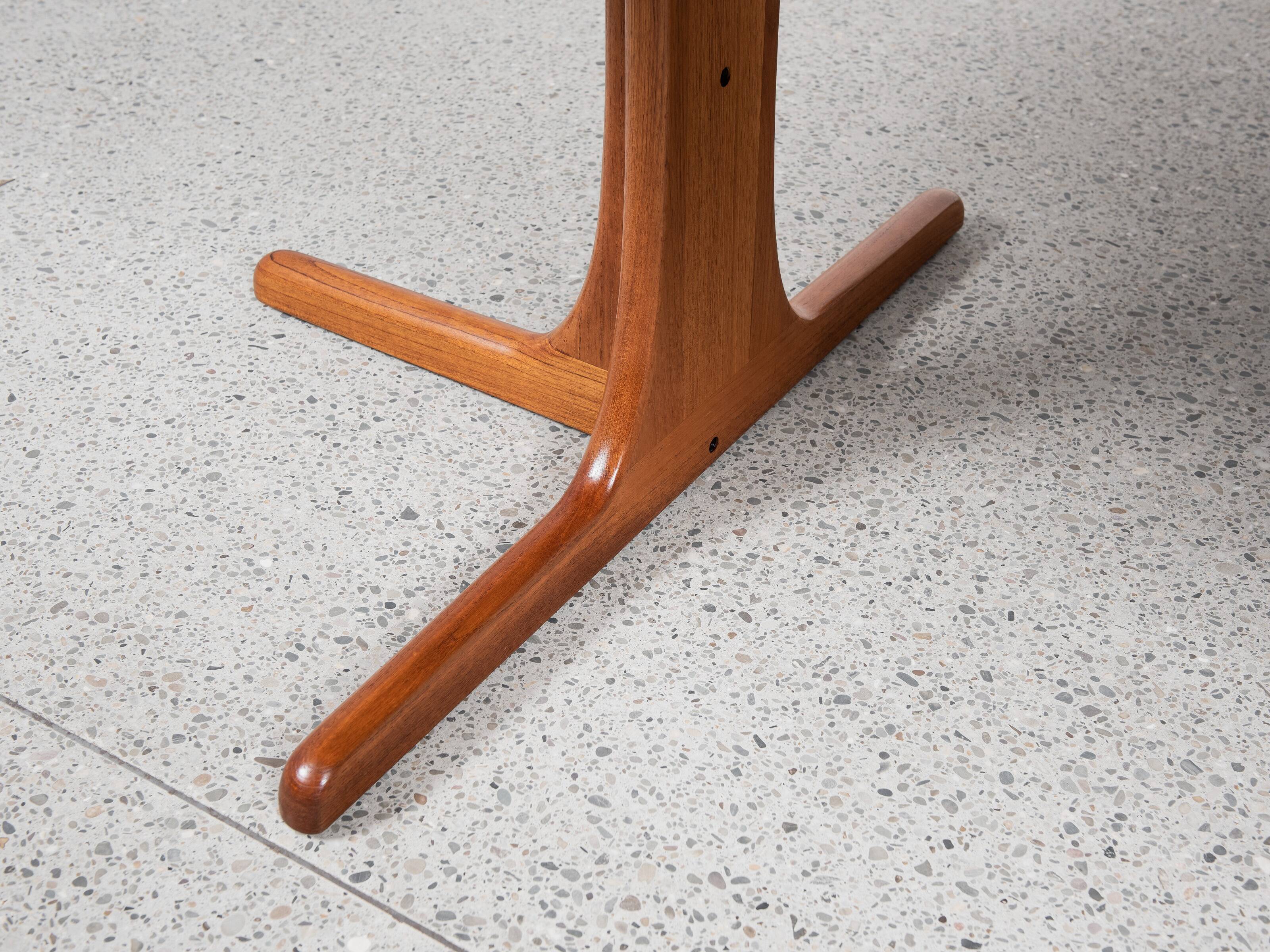 Midcentury Danish round teak dining table with 2 extensions 1960s