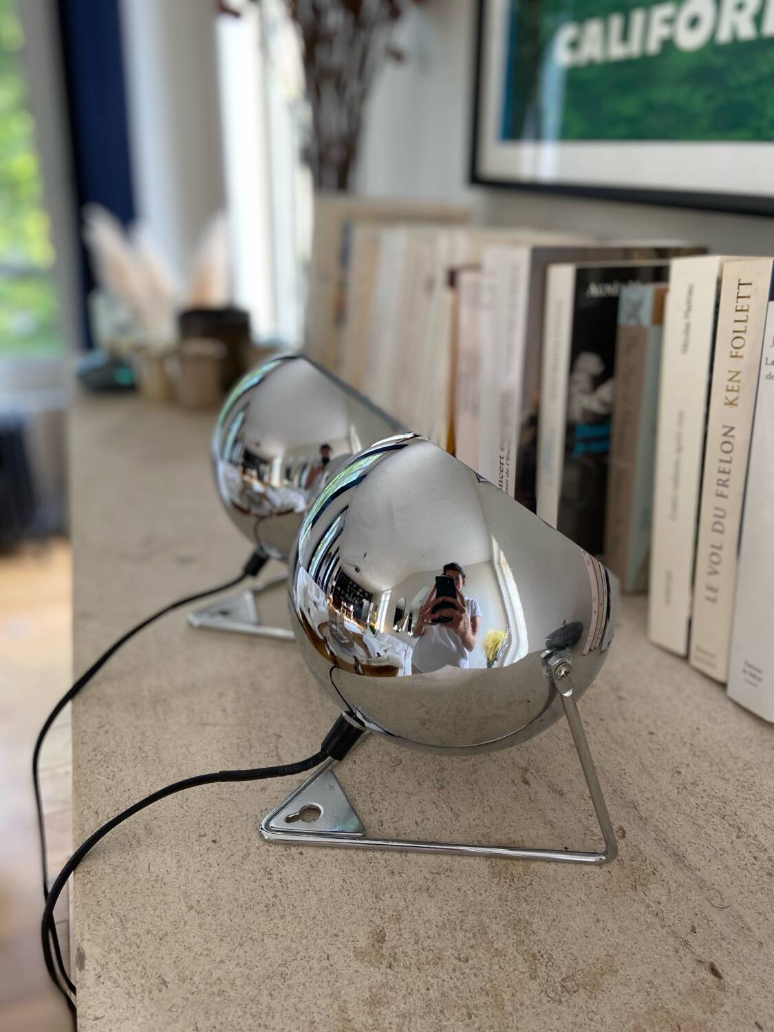 Pair of metal “Eye-ball” spirit lamps