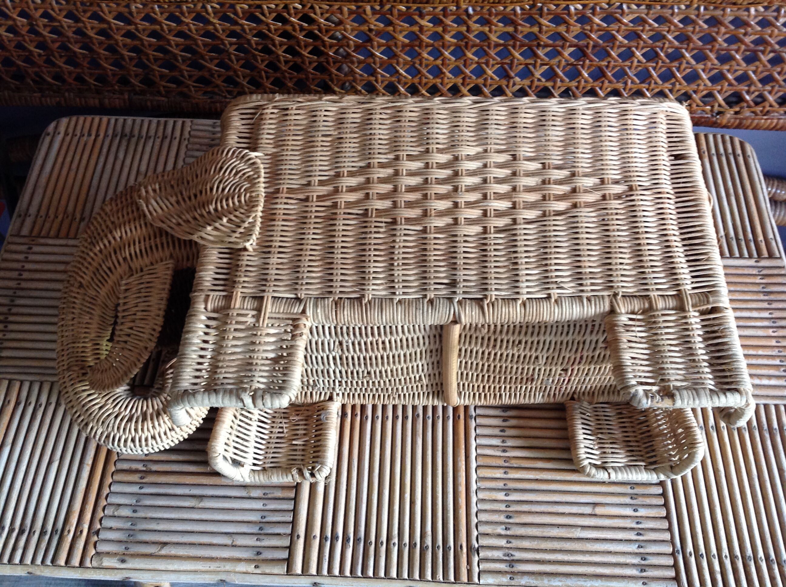 Vintage elephant basket