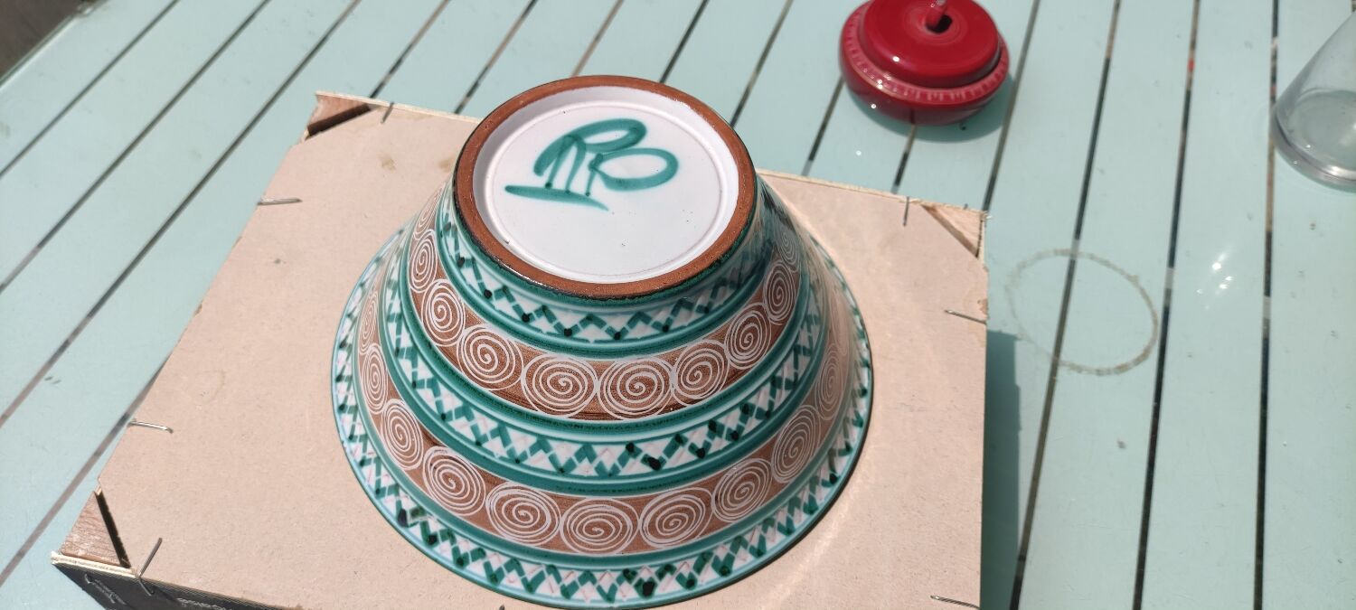 Vallauris salad bowl signed robert picault