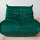 Togo lounge chair in bottle green velvet by Michel Ducaroy for Ligne Roset