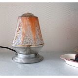 Lamp globe art decoration molded glass pink and gilding