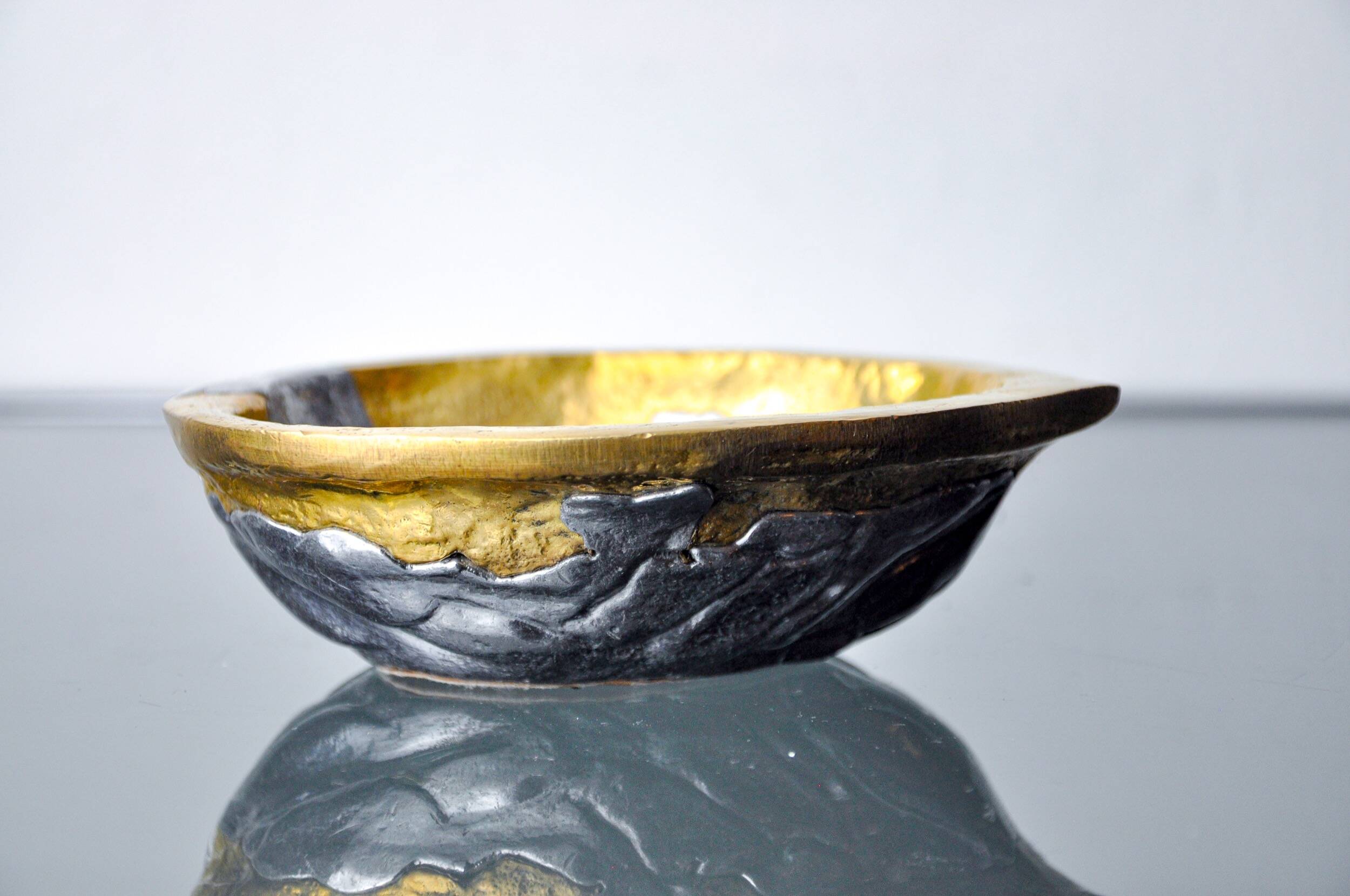 Brutalist empty pocket "walnuts" by Arte3, Spain, 1980