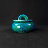 Paul milet (1870-1950) sèvres, turquoise blue bonbonnière, art deco period