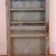 Old original grey-blue patina Burmese teak wall display case