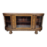 Restored Art Deco Low Display Cabinet TV Console Curved Glass 1930s