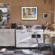 Peinture vintage de style cubiste hollandais, 1957