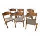 Set de 6 chaises empilables en hêtre et jute