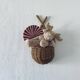Vintage wall basket in rattan