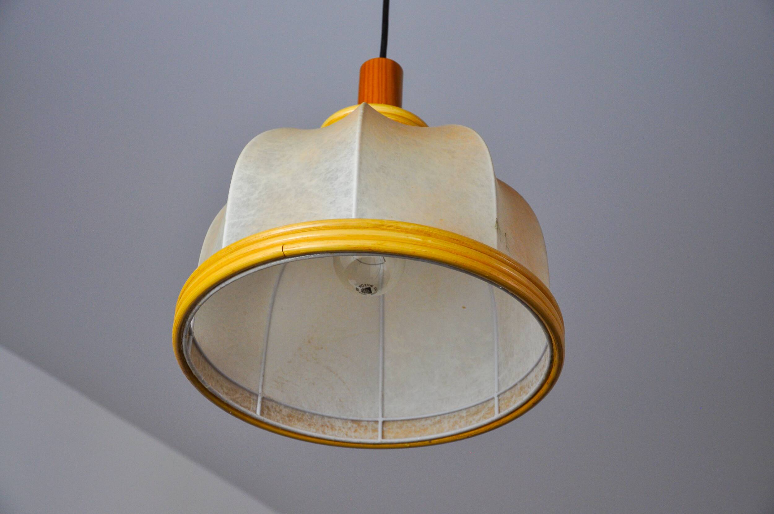 "Cocoon" suspension, resin and pine, Italy, 1970
