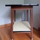 Formica and wood dessert table on wheels
