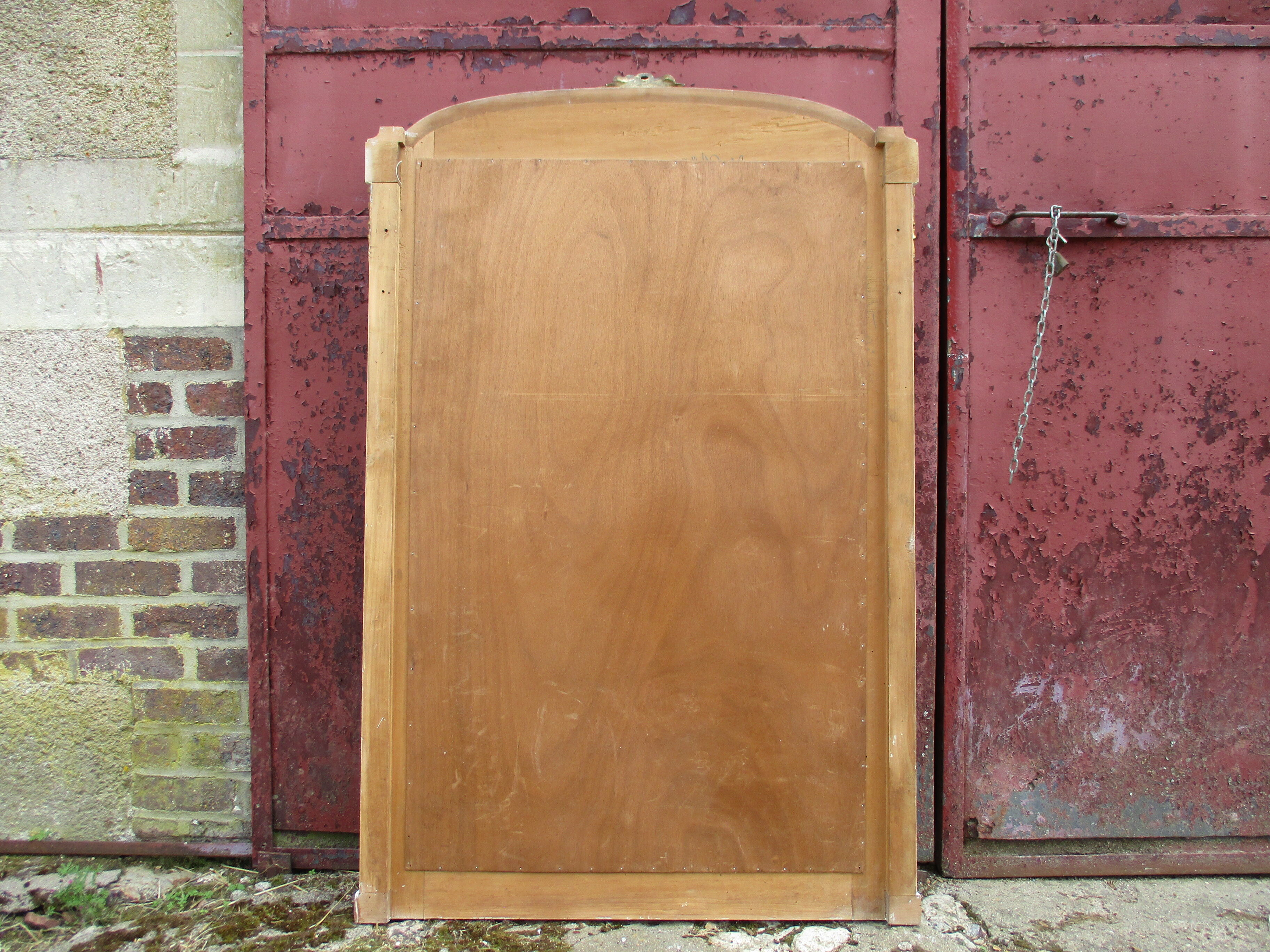 Old mirror white patinated fireplace top