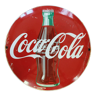 Plaque émaillée bombée ronde Coca-Cola 1960's États-Unis
