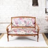 Ancienne banquette à motif floral