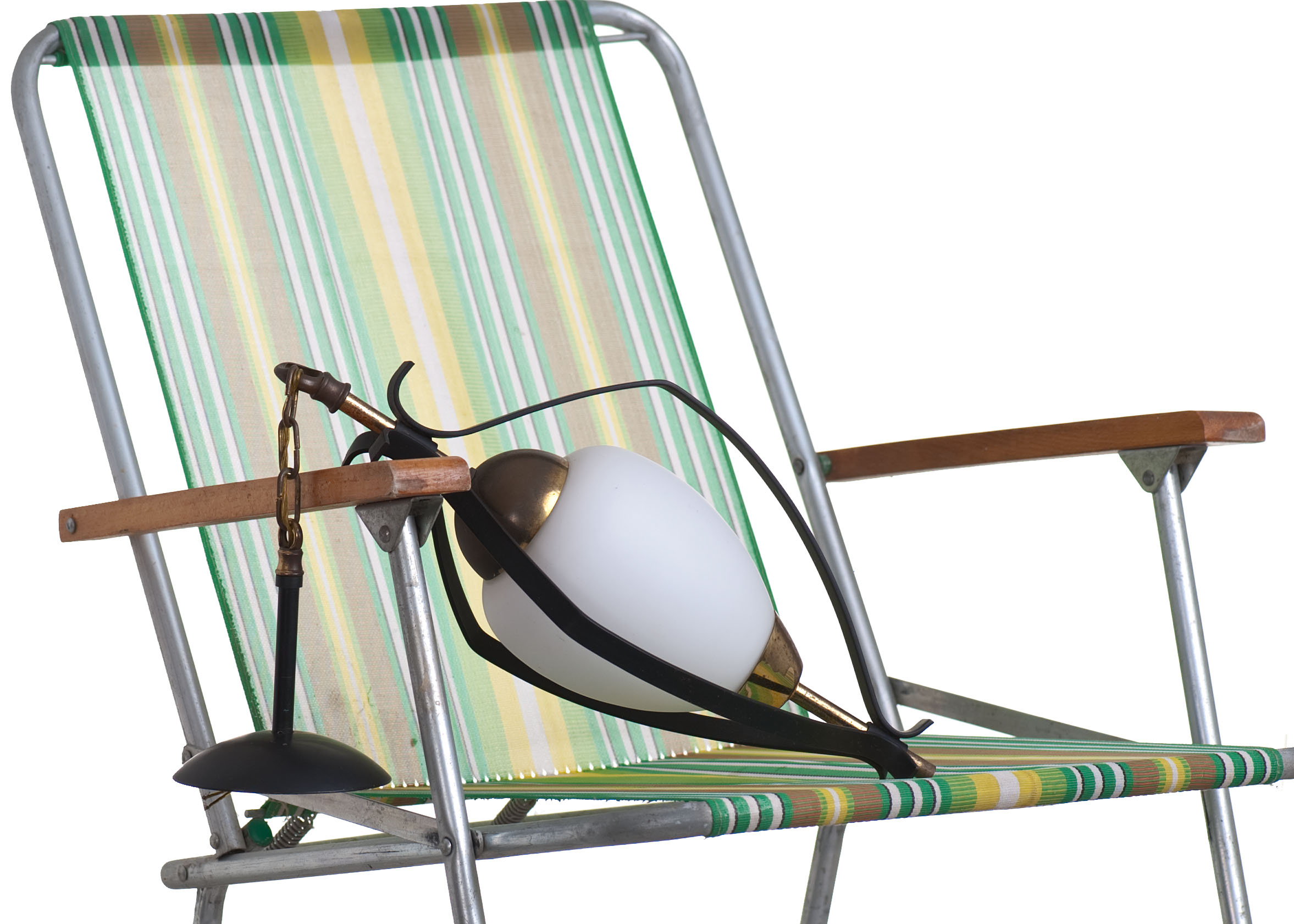 Vintage opaline & black metal hanging lamp 1950