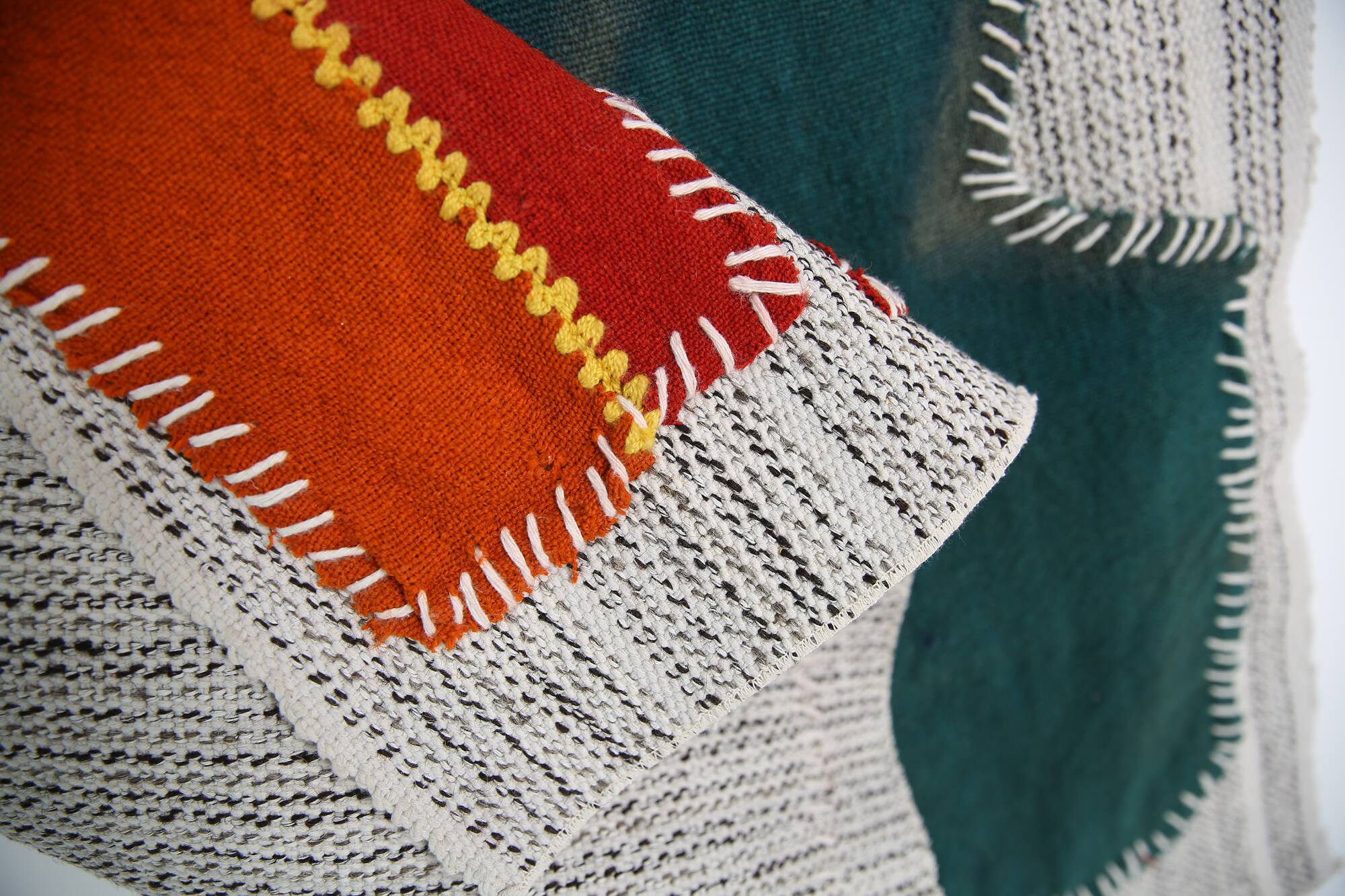 Emerald Green Handwoven Vintage Wall Hanging, Woven Wall Art, 105x123 Cm