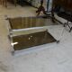 Table basse en verre et chrome 1970