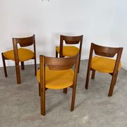 Set of 4 Scandinavian style chairs Girsberger 70s vintage solid wood