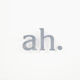 "Ah." sign letters from the patinated grey 70s