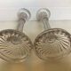 Pair of antique moulded glass candlesticks