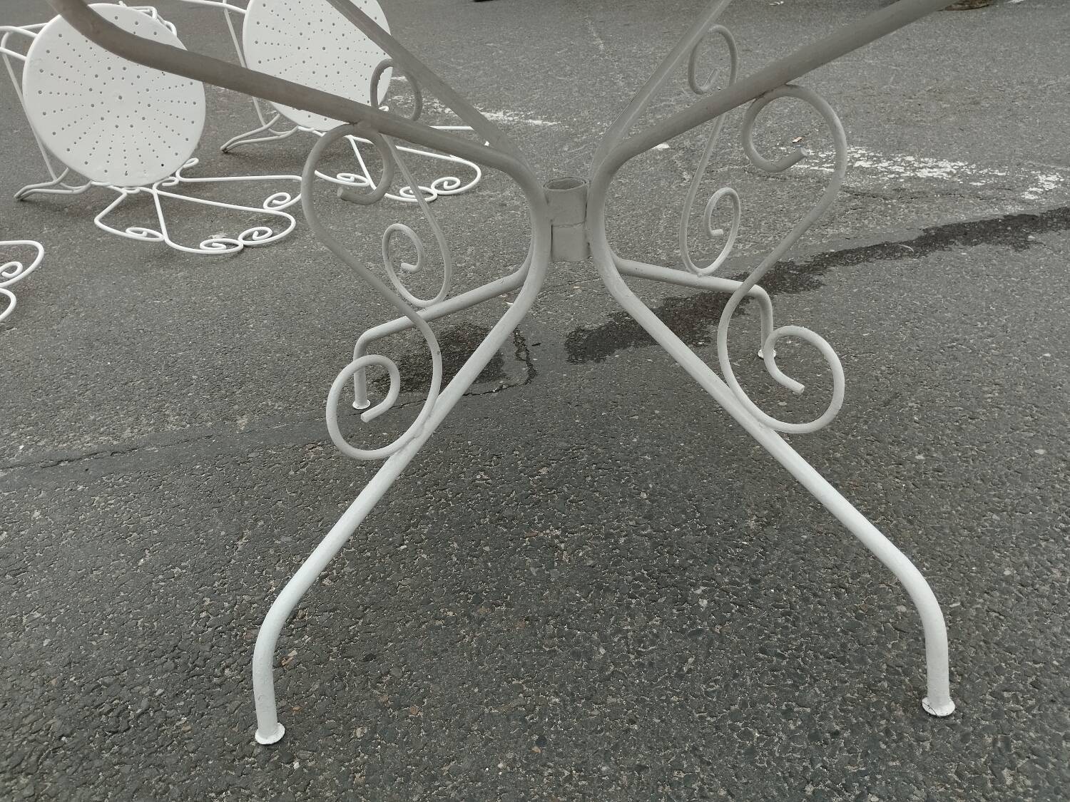 Antique garden furniture in vintage iron