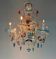 Multicoloured Venetian glass chandelier from Murano, 6 light arms, circa 1900.