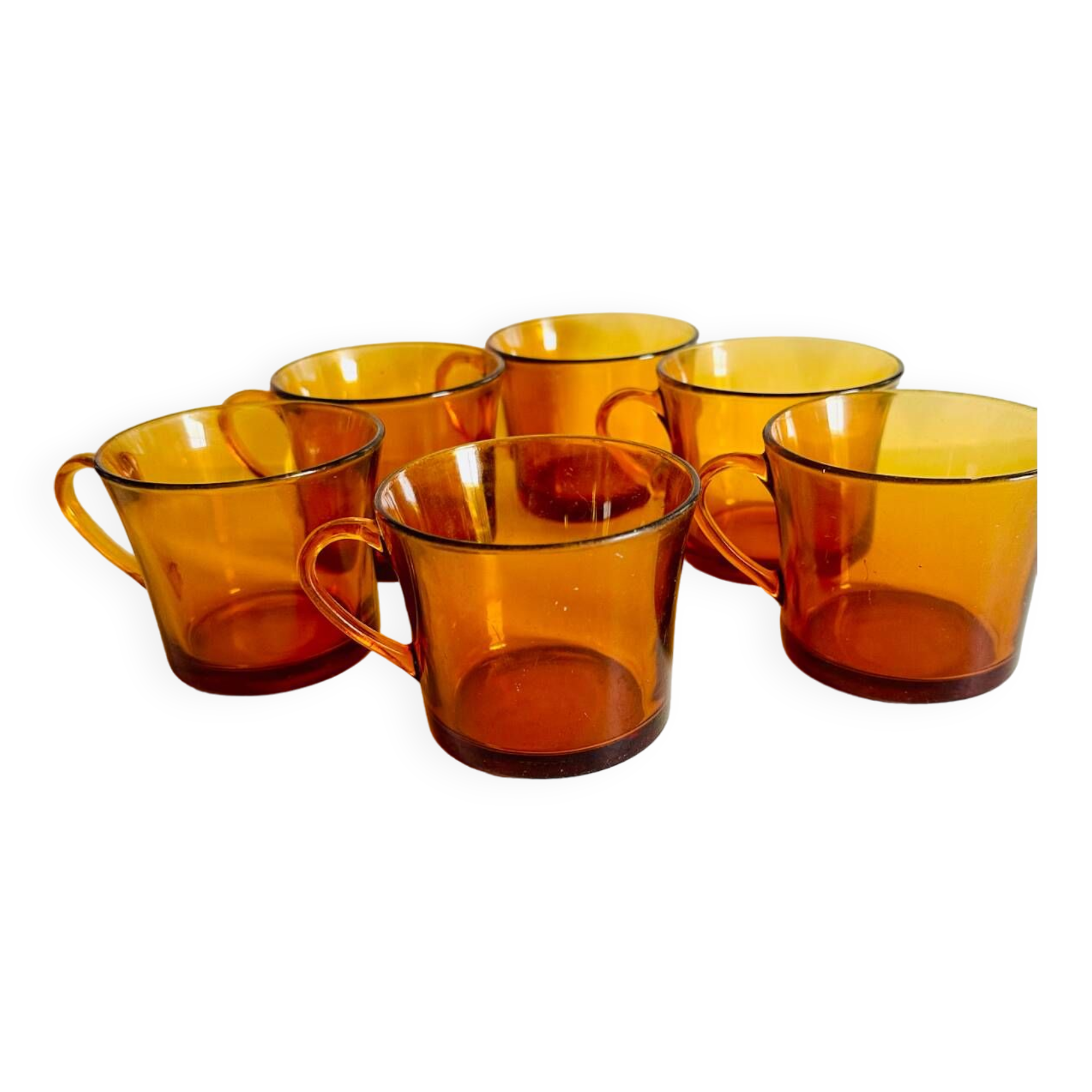 6 vintage Duralex coffee cups
