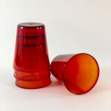 Set of 4 glasses, translucent oranges - vintage 1970