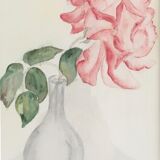 Watercolor rose and soliflore