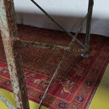 Large industrial metal and beech table
