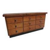 Cabinet de classement en pin vintage avec tiroirs