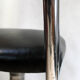 Vintage chrome metal bar stools wood and black and Red skai