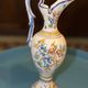 Jug / Pitcher in earthenware with floral decoration in Rouen style signed M.F.