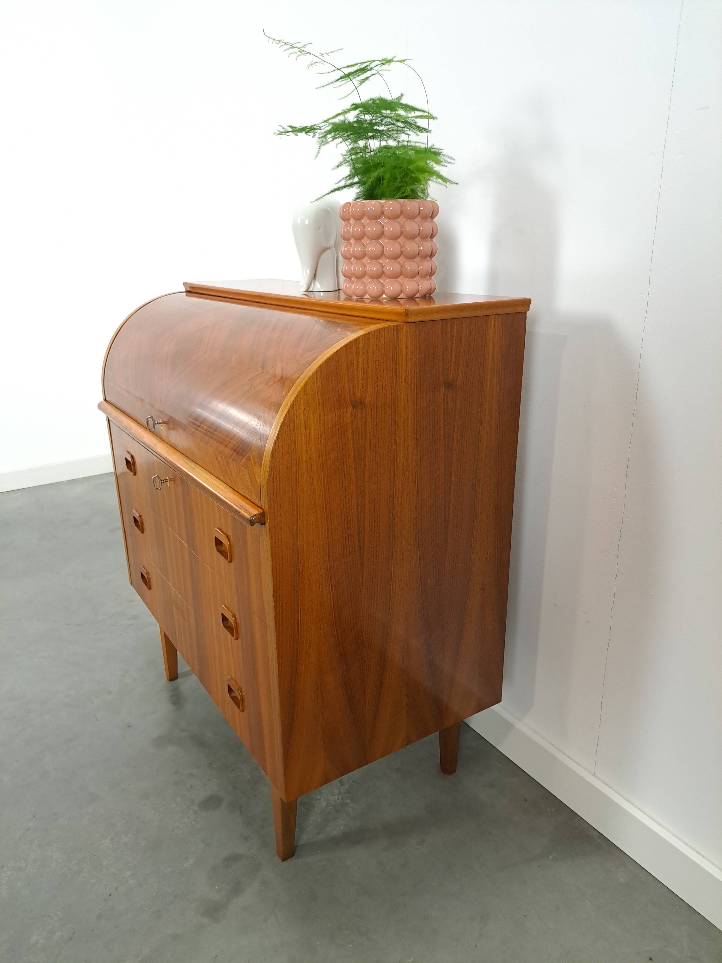 Secretaire bureau uit Zweden met lades, Scandinavisch bureau