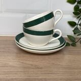 Set of 2 Digoin Sarreguemines cups and saucers