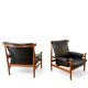 Bwana armchair in teak and leather by France and Son by Finn Juhl