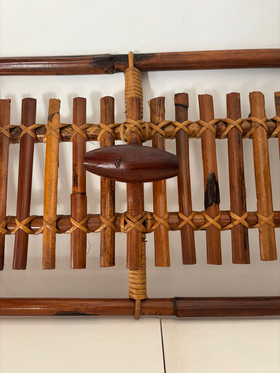 Bamboo and rattan coat rack Olaf von Bohr