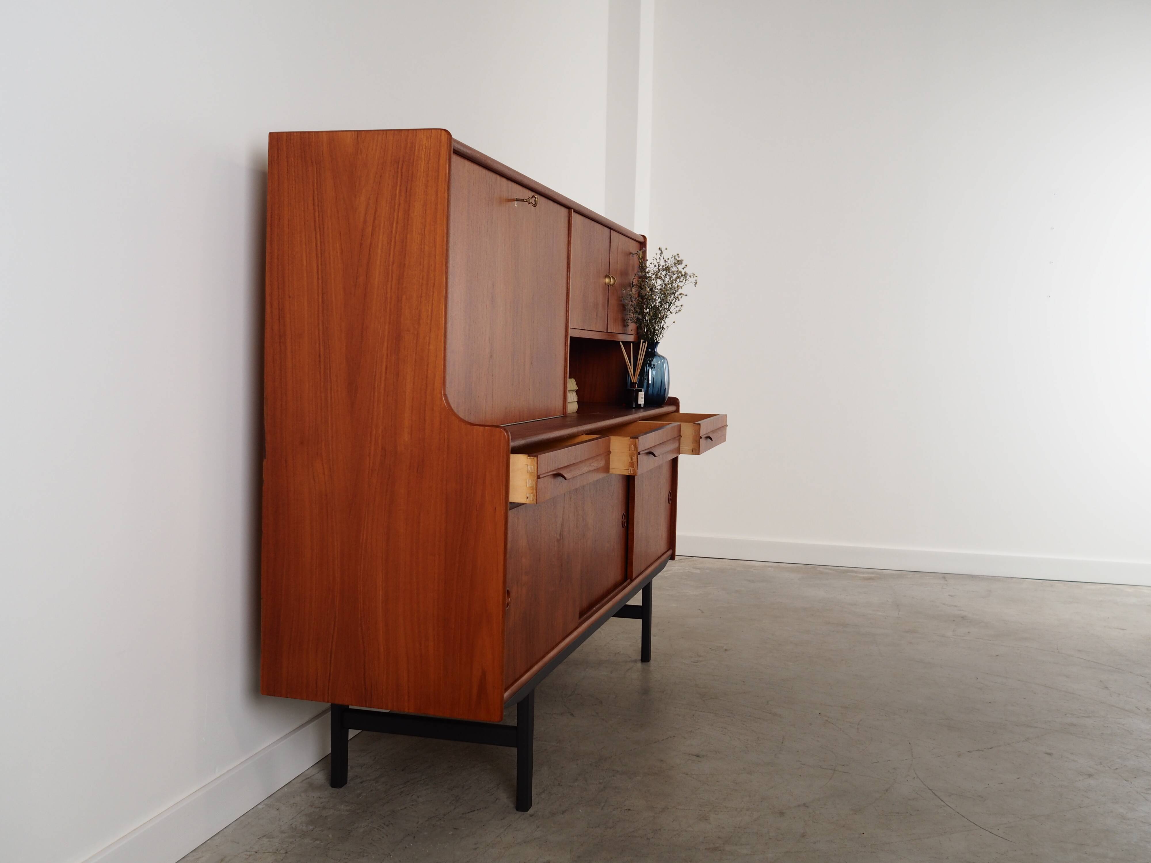 Teak high sideboard, Danish design, 1960s, production: Denmark