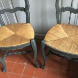 1 set of antique oak chairs