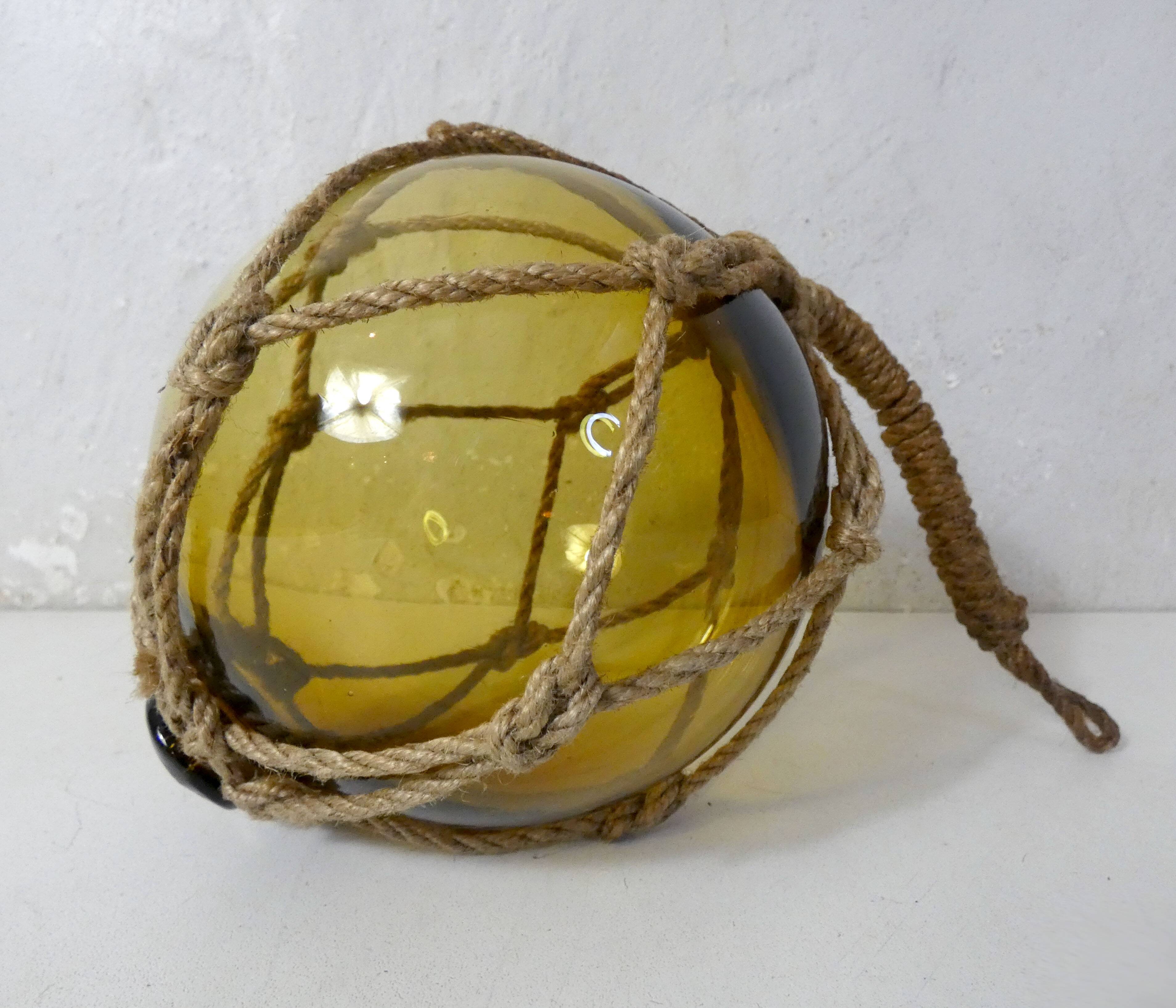 Vintage Amber Yellow Float Glass Ball