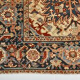 1960s Antique Red & Navy Blue Classic Persian Rug, 287x386Cm