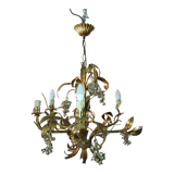 Gilded brass chandelier and silver lily of the valley bells