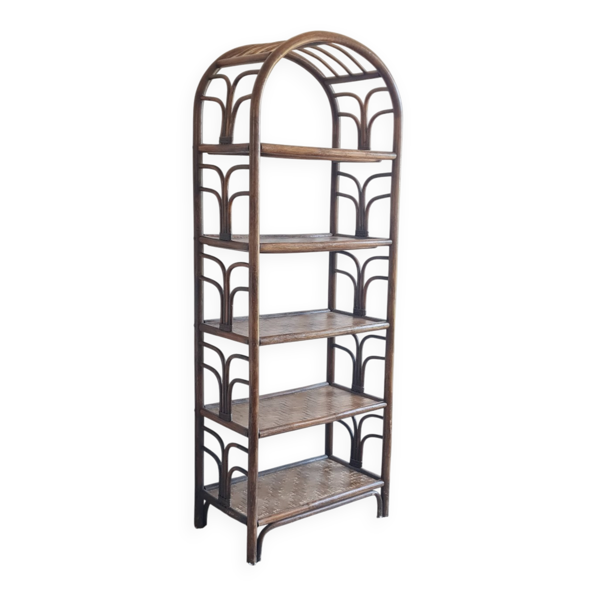 Vintage rattan library from the 70s