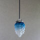 Suspension old cluster in translucent blue and white glass