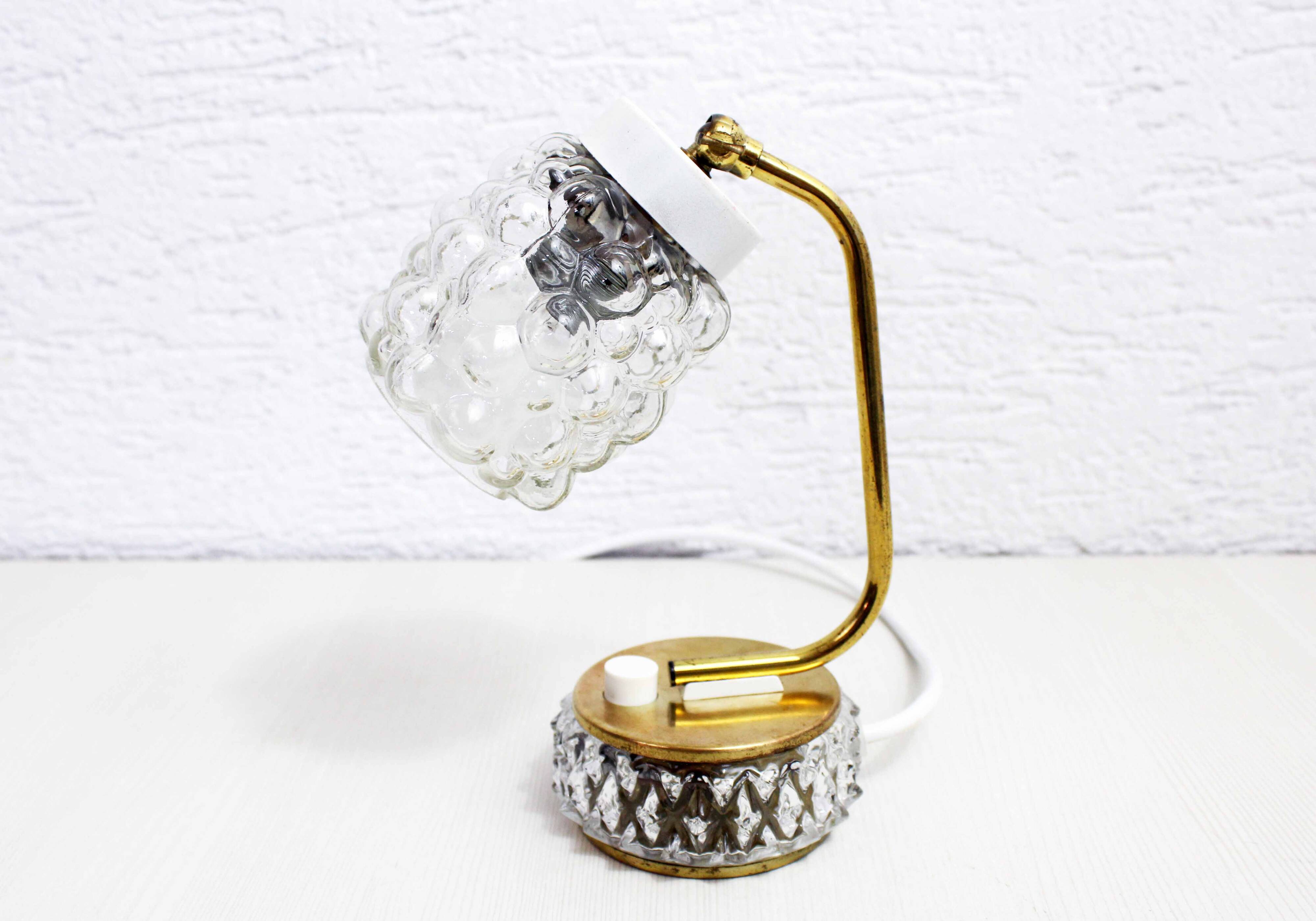 1950s glass bedside lamp