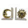 Vintage bookends sun and moon lucite and brass, 1970s