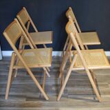 Chaises cannées vintages pliantes